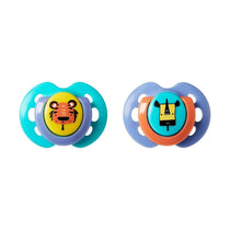 Tommee Tippee Closer To Nature Fun Style Soothers Symmetrical Orthodontic 0-6M 2 Pack - Assorted Colours