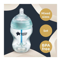 Tommee Tippee Closer To Nature Advanced Anti-Colic Baby Feeding Bottles 150ml 3 Pack - Clear/Green