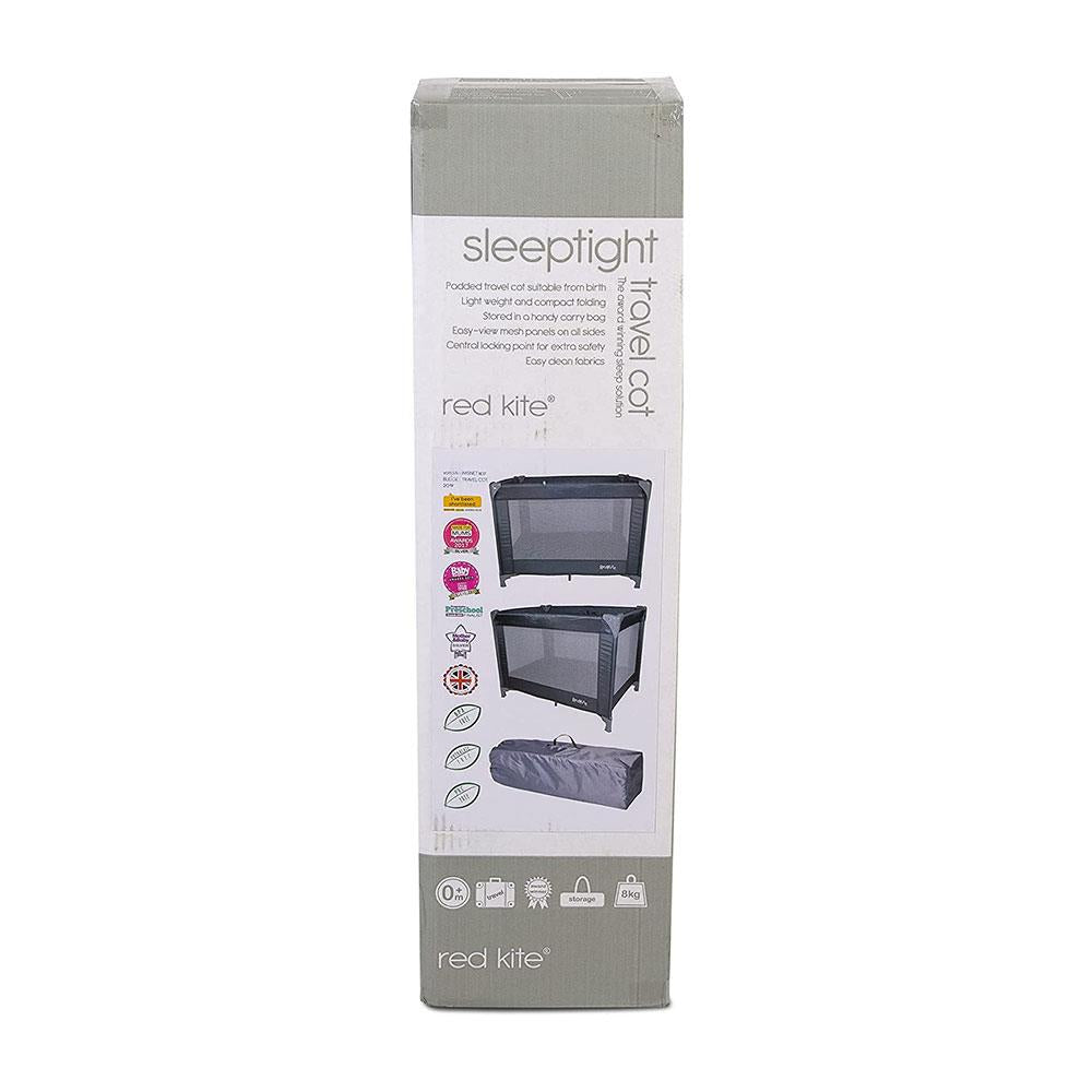 Red Kite Sleeptight Travel Cot Padded Mattress Suitable From Birth - Grey