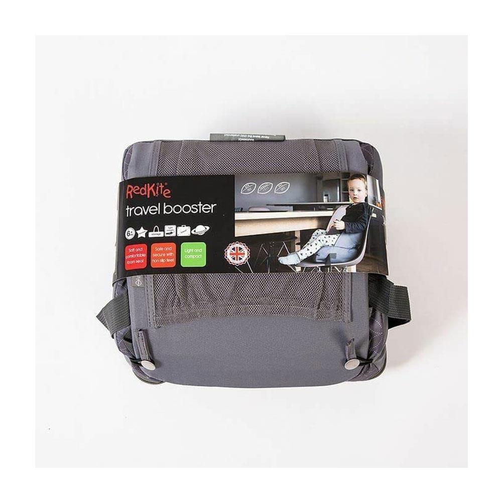 Red Kite Travel Booster Seat Soft And Comfortable With Storage Pocket Carry Handles - Grey