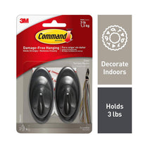 3M Command Terrace Hooks Medium 2 Hooks And 4 Medium Strips 1.3kg Holding Power - Slate