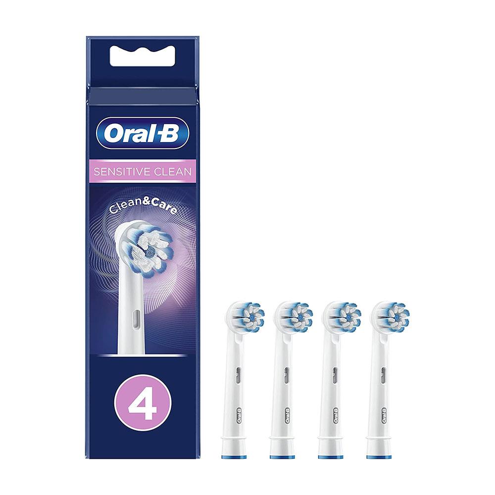 Oral-B Sensitve Clean Clean & Care Electric Toothbrush Heads White - 4 Pack