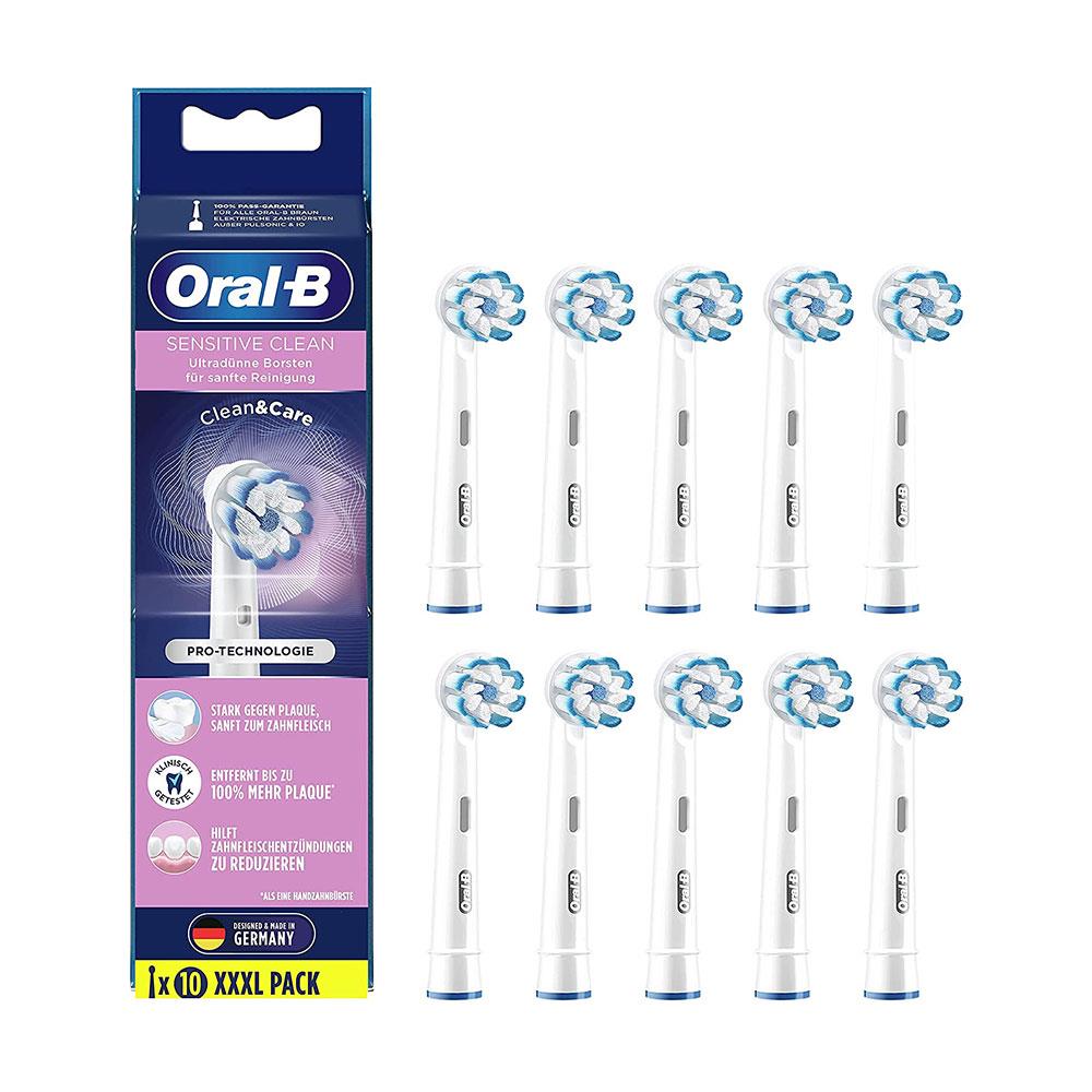 Oral-B Sensitive Clean Clean & Care Electric Toothbrush Head White - 10 Pack