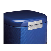 KitchenCraft Lovello Textured Cake Storage Tin With Geometric Hexagon Pattern - Midnight Navy