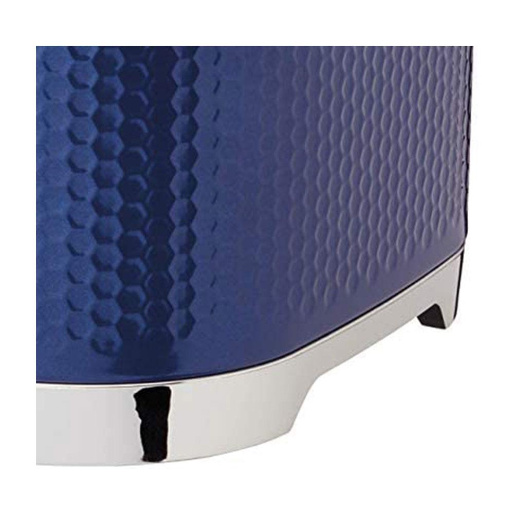 KitchenCraft Lovello Textured Cake Storage Tin With Geometric Hexagon Pattern - Midnight Navy