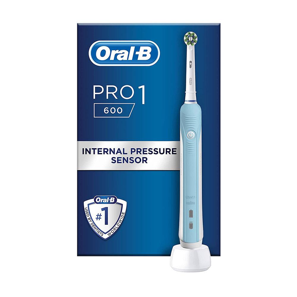 Oral-B Pro 1 600 Electric Toothbrush With 1 Cross Action Tooth Brush Head, 1 Mode with 3D Cleaning - Blue
