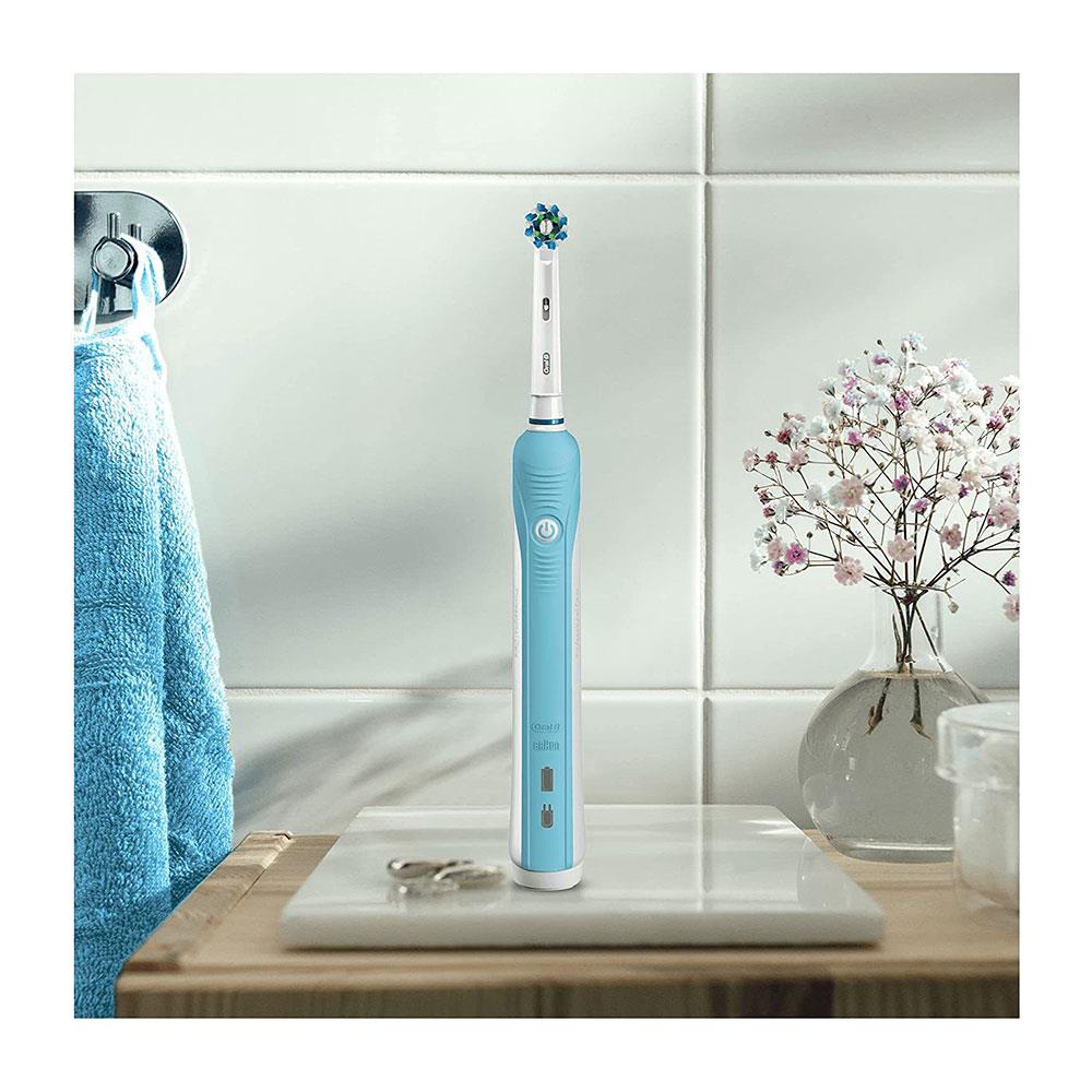 Oral-B Pro 1 600 Electric Toothbrush With 1 Cross Action Tooth Brush Head, 1 Mode with 3D Cleaning - Blue