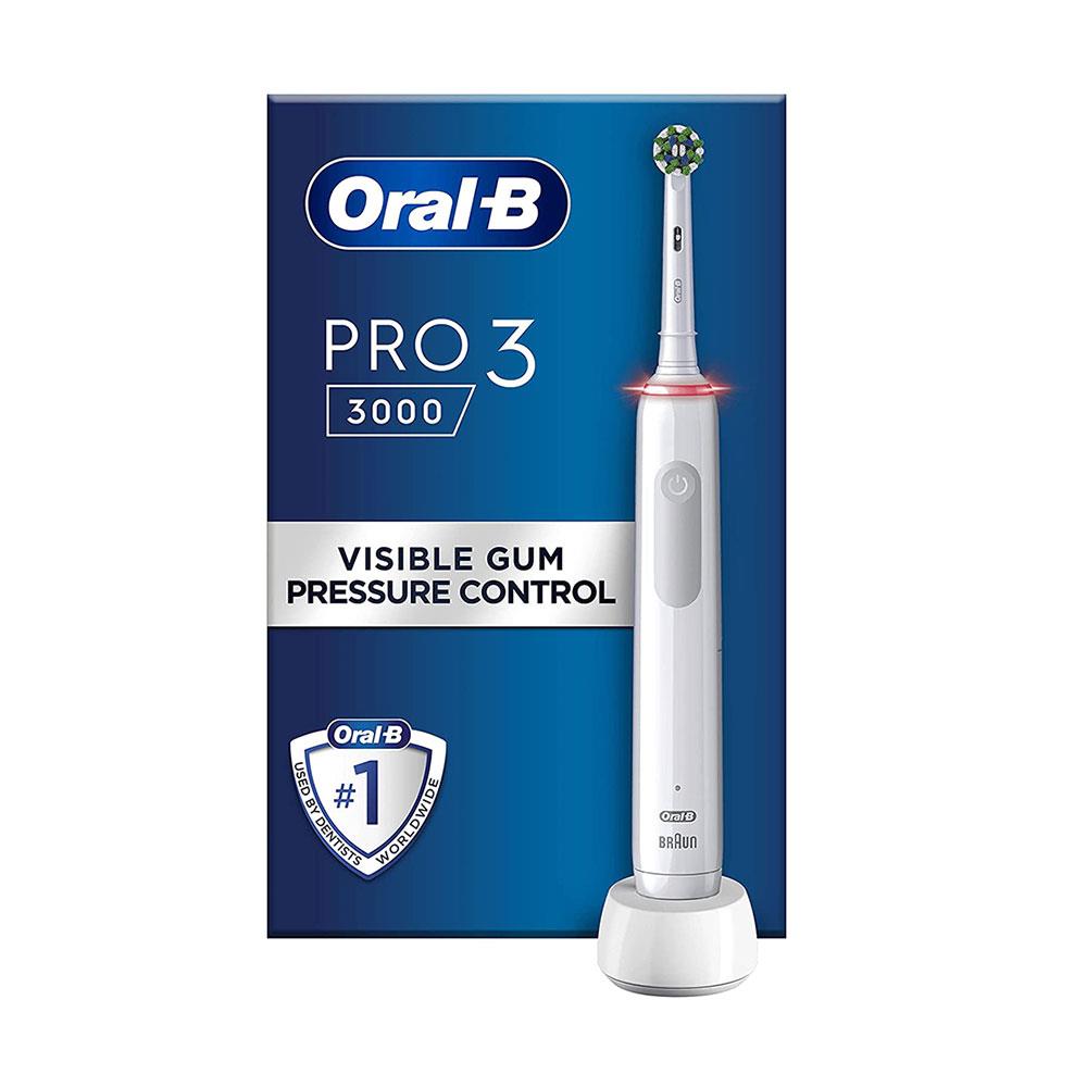 Oral-B Pro 3 3000 Electric Toothbrush With 1 Cross Action Tooth Brush Head - White