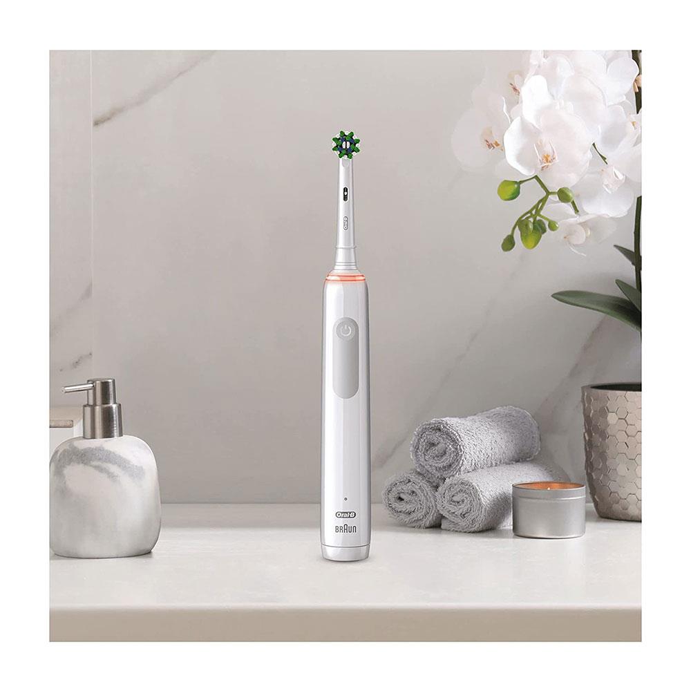 Oral-B Pro 3 3000 Electric Toothbrush With 1 Cross Action Tooth Brush Head - White Secondary image