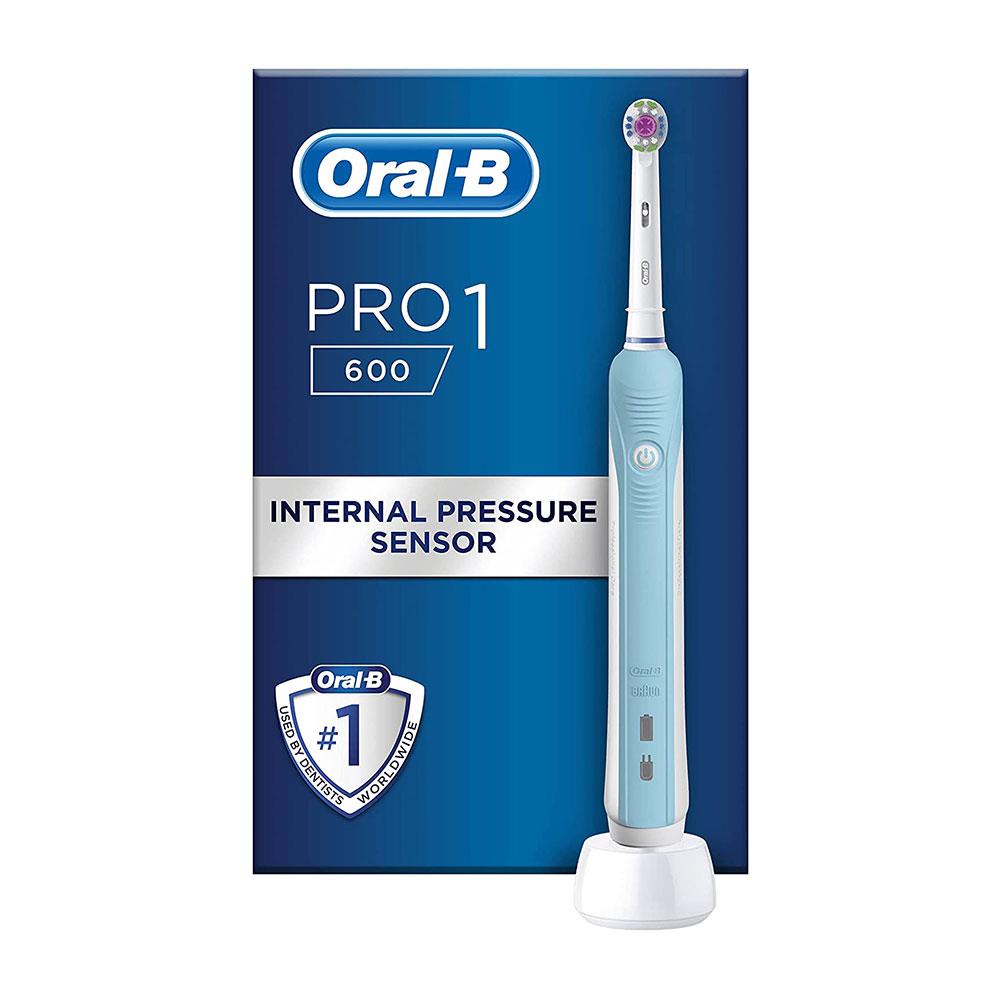 Oral-B Pro 1 600 3D White Electric Toothbrush With Pressure Sensor - Blue