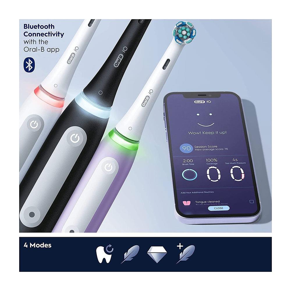 Oral-B iO4 Electric Toothbrush With 1 Toothbrush Head And Travel Case - Black