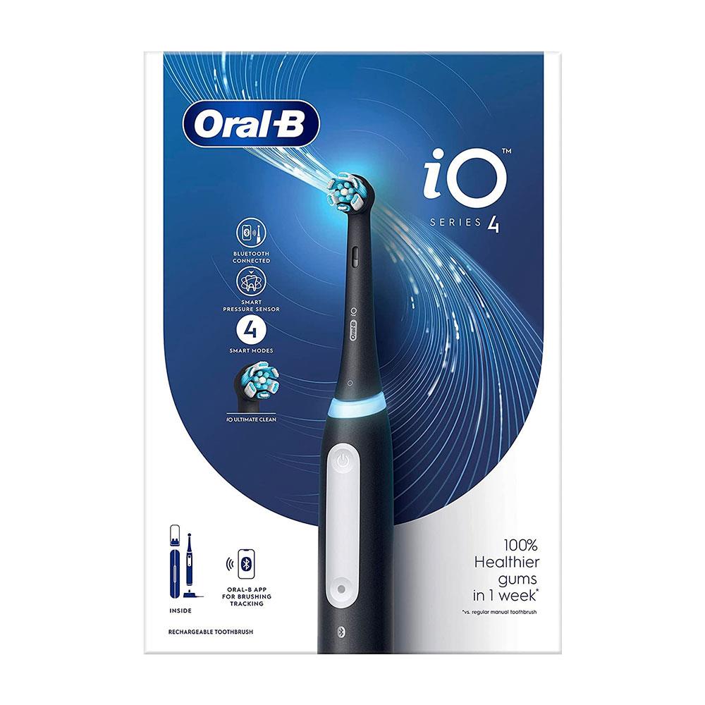 Oral-B iO4 Electric Toothbrush With 1 Toothbrush Head And Travel Case - Black