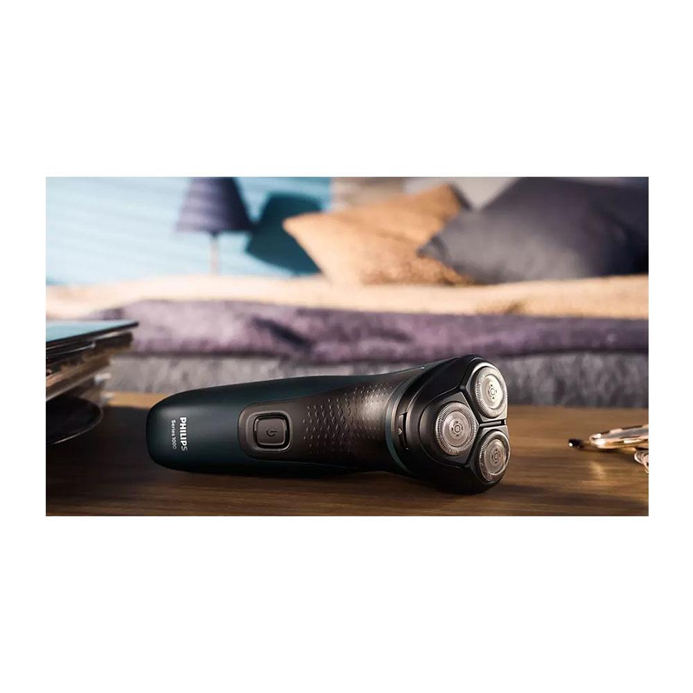 Philips Series 1000 Dry Electric Shaver PowerCut Blade 4 Directions Flex Heads Rechargeable - Black