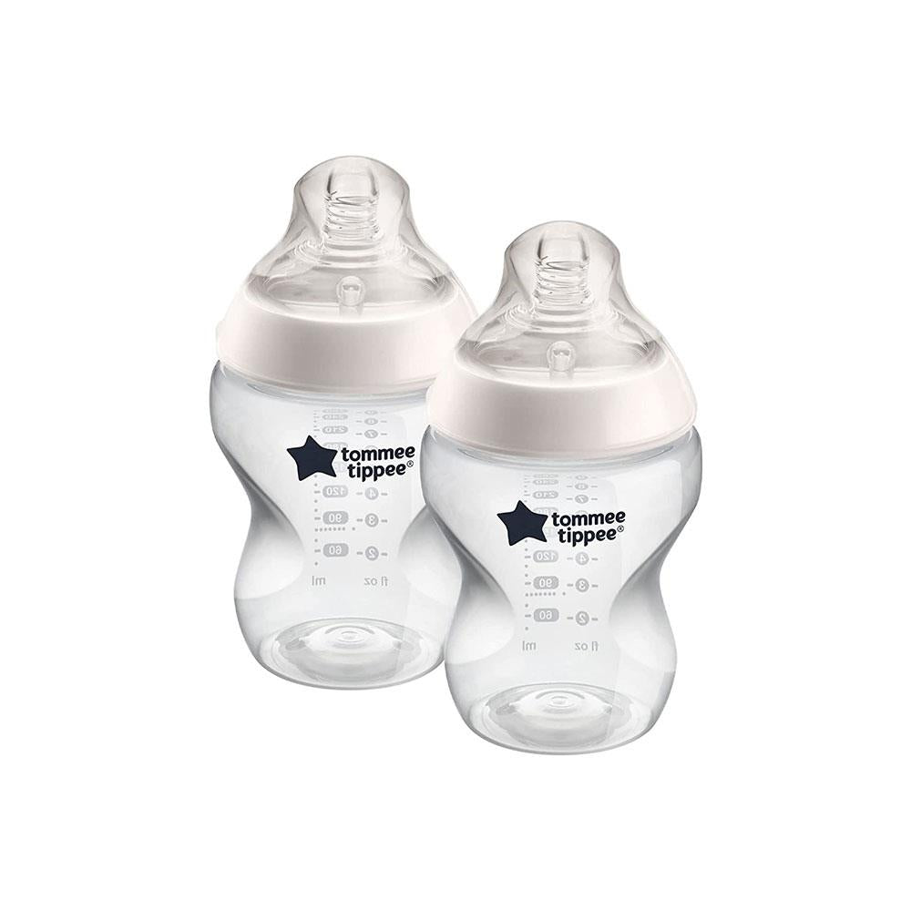 Tommee Tippee Close To Nature Anti-Colic Baby Bottle Slow Flow 0+ Months 260ml 2 Pack - Clear 42252091 Secondary image