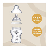 Tommee Tippee Close To Nature Anti-Colic Baby Bottle Slow Flow 0+ Months 260ml 2 Pack - Clear 42252091