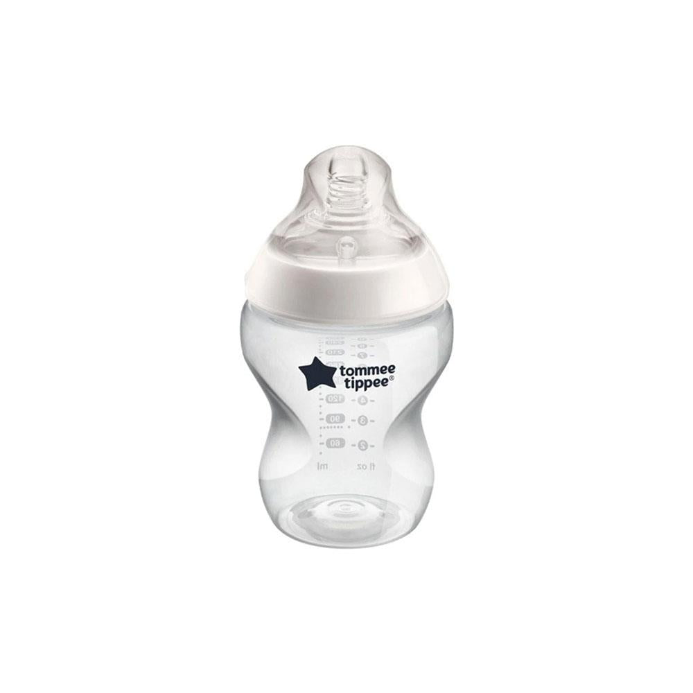 Tommee Tippee Close To Nature Anti-Colic Baby Bottle Slow Flow 0+ Months 260ml - Clear