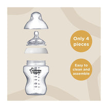 Tommee Tippee Close To Nature Anti-Colic Baby Bottle Slow Flow 0+ Months 260ml - Clear
