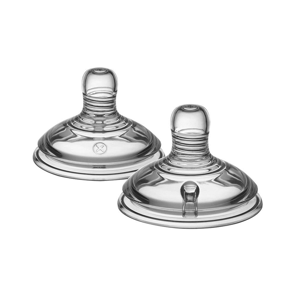 Tommee Tippee Close To Nature Anti-Colic Baby Bottle Vari Flow Teats 0+ Months - 2 Pack