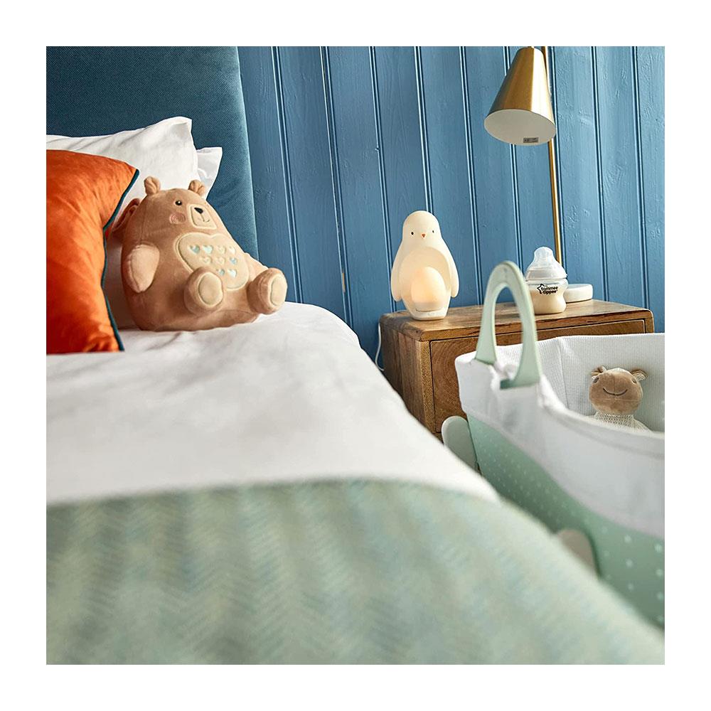 Tommee Tippee 2-In-1 Portable Penguin Nursery Night Light With Dimmable Rechargable Egg USB - White