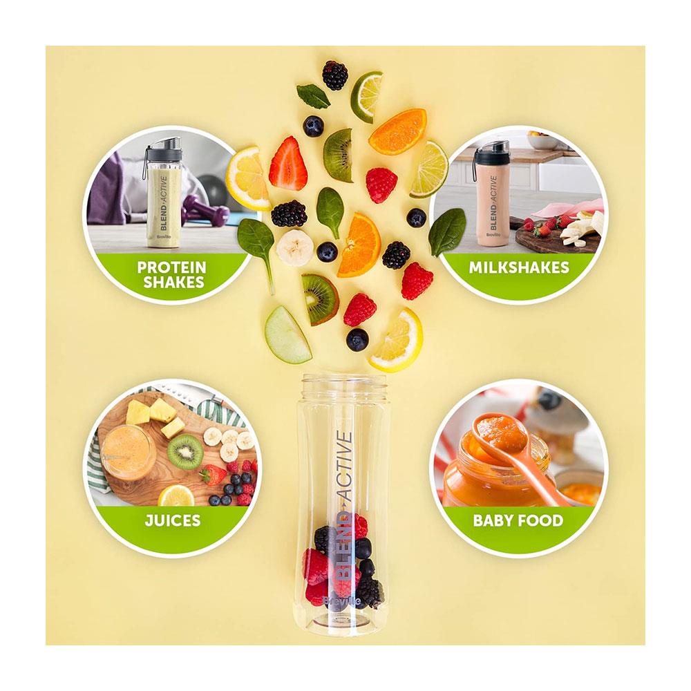 Breville Blend Active Personal Blender And Smoothie Maker With 2 Portable Blend Active Bottles 600ml - Pink Secondary image
