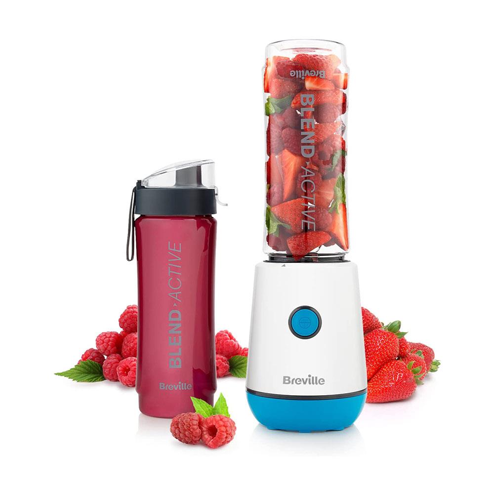 Breville Blend Active Personal Blender And Smoothie Maker With 2 Portable Blend Active Bottles 600ml - Blue
