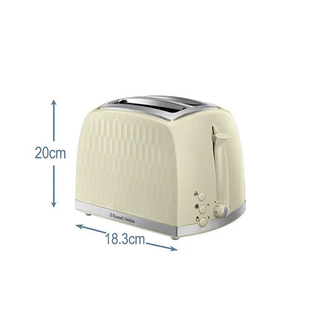 Russell Hobbs Contemporary Honeycomb 2 Slice Toaster 850 W - Cream