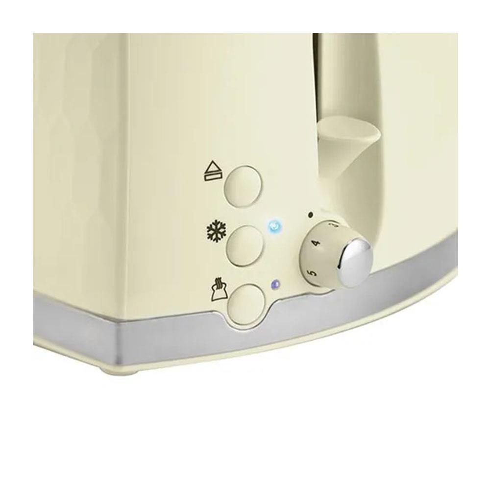 Russell Hobbs Contemporary Honeycomb 2 Slice Toaster 850 W - Cream