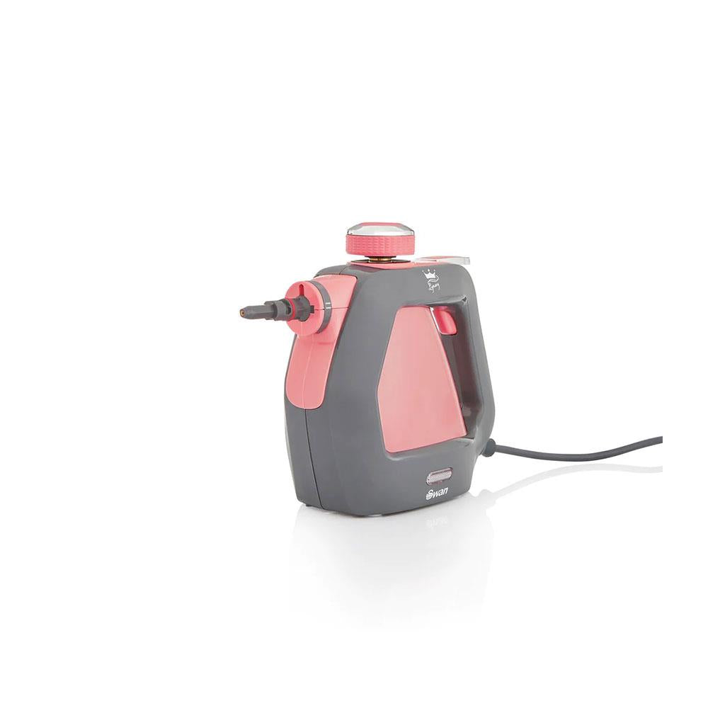 Swan Lynsey TVs Queen Of Clean Handheld Steam Cleaner With 9 Piece Accessory Kit - Pink/Grey Main image