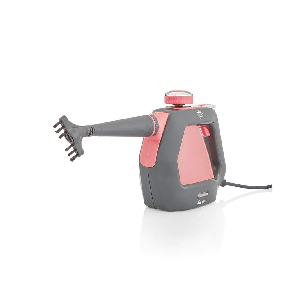 Swan Lynsey TVs Queen Of Clean Handheld Steam Cleaner With 9 Piece Accessory Kit - Pink/Grey