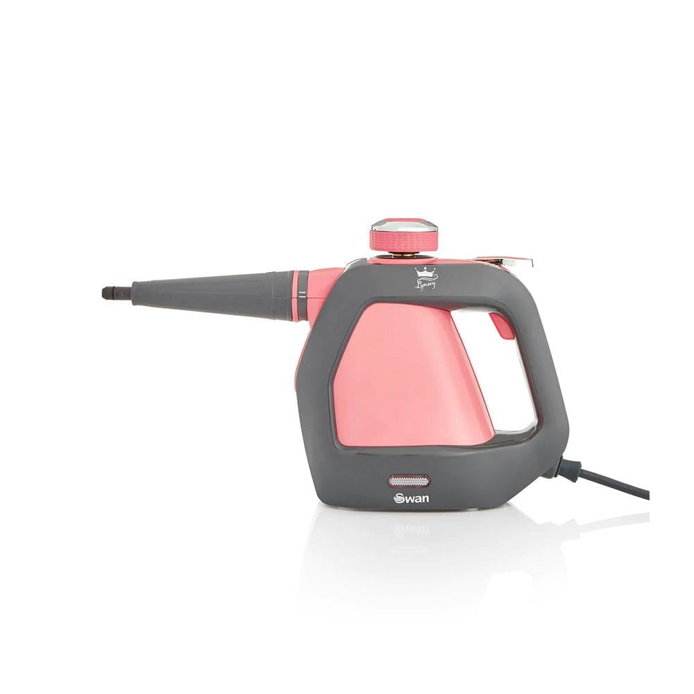 Swan Lynsey TVs Queen Of Clean Handheld Steam Cleaner With 9 Piece Accessory Kit - Pink/Grey