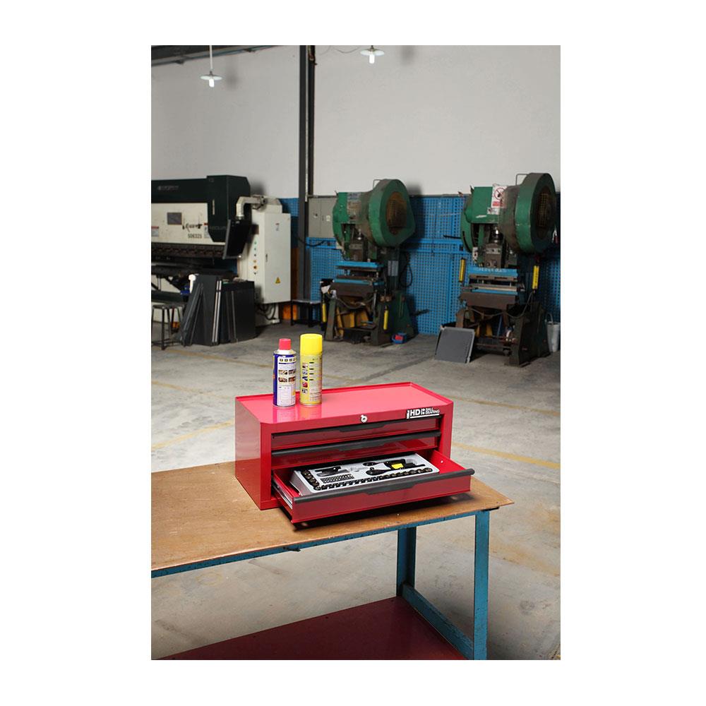Hilka Heavy Duty 3 Drawer Add-On Tool Chest With Ball Bearing Slides - Red