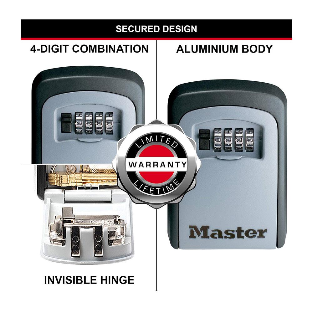 Master Lock Select Access Wall Mount Key Storage Security Lock Box - Black/Silver