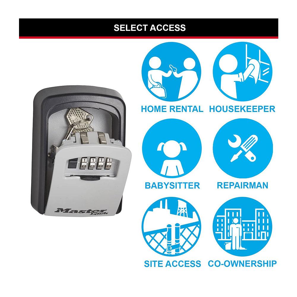Master Lock Select Access Wall Mount Key Storage Security Lock Box - Black/Silver