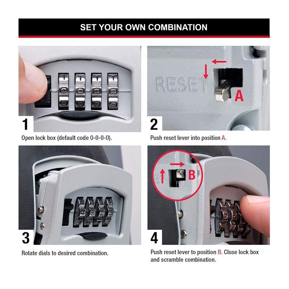 Master Lock Select Access Wall Mount Key Storage Security Lock Box - Black/Silver