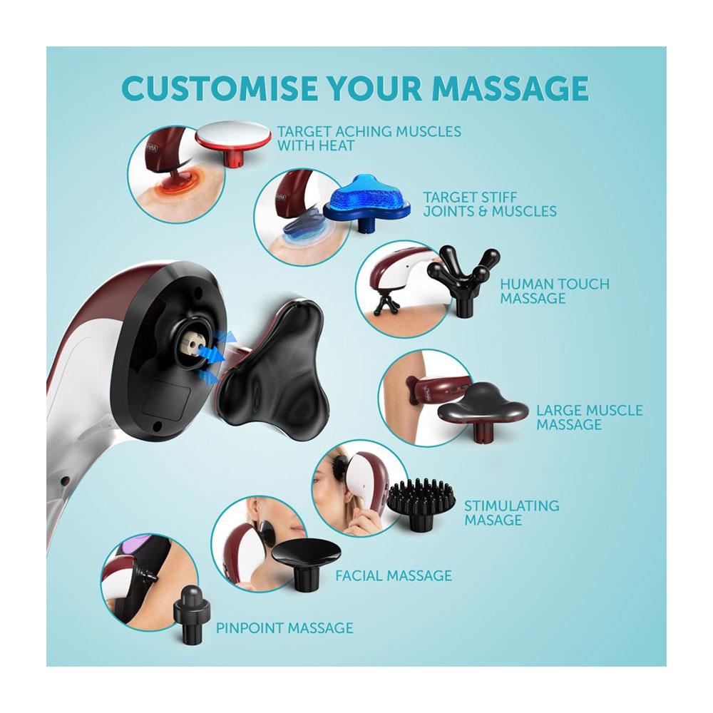 Wahl Hot And Cold Full Body Massager With Variable Speed Setting And 7 Attachments - White/Burgundy Secondary image