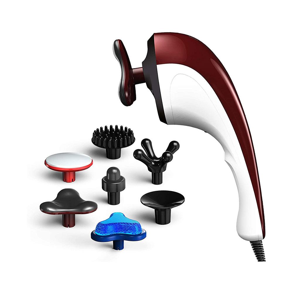Wahl Hot And Cold Full Body Massager With Variable Speed Setting And 7 Attachments - White/Burgundy