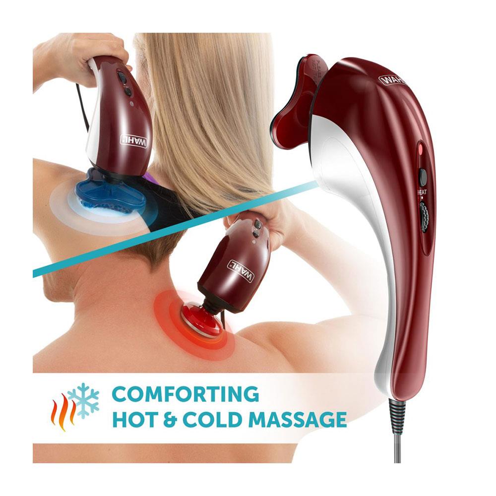 Wahl Hot And Cold Full Body Massager With Variable Speed Setting And 7 Attachments - White/Burgundy