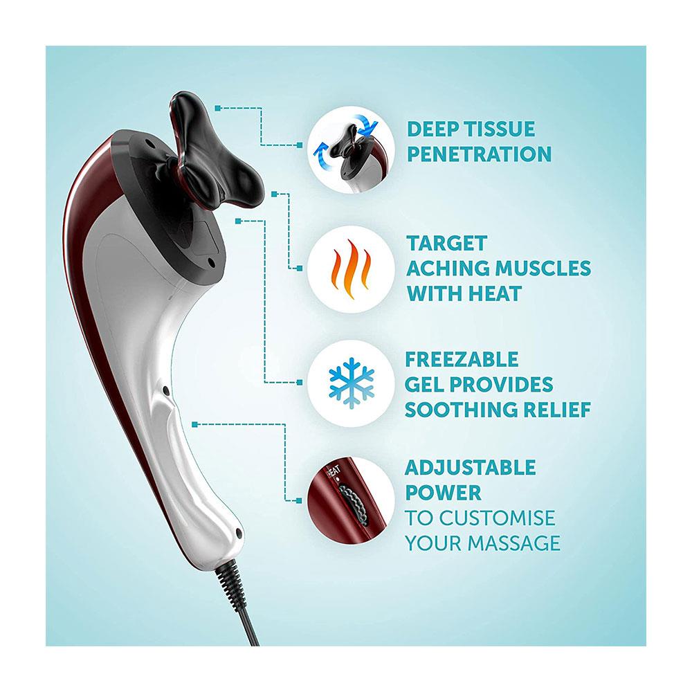 Wahl Hot And Cold Full Body Massager With Variable Speed Setting And 7 Attachments - White/Burgundy