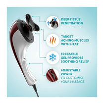 Wahl Hot And Cold Full Body Massager With Variable Speed Setting And 7 Attachments - White/Burgundy