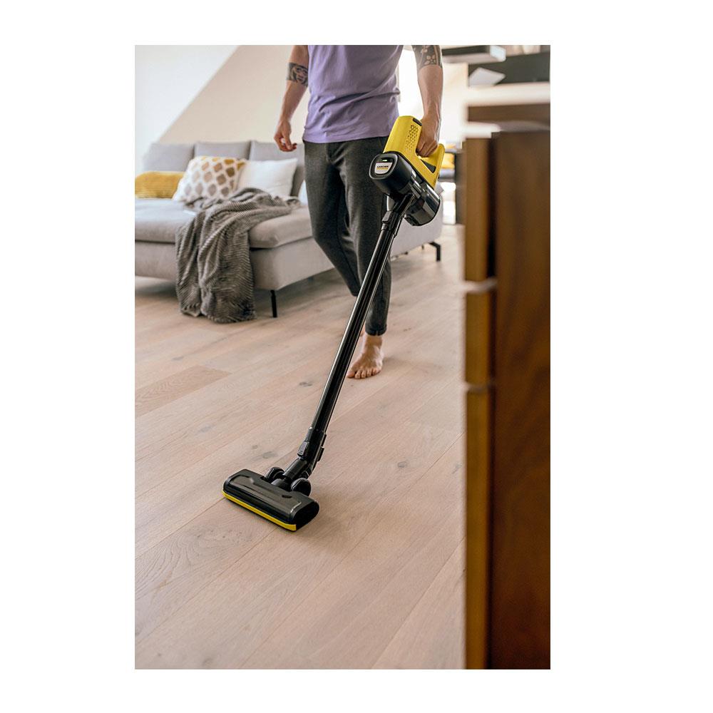 Karcher VC4 Cordless Stick Vacuum Cleaner 21.6V Battery 140W 650ml 240V - Yellow/Black
