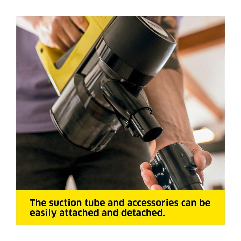 Karcher VC4 Cordless Stick Vacuum Cleaner 21.6V Battery 140W 650ml 240V - Yellow/Black