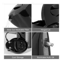 Quest Compact Cordless Jug Kettle Water Level Indicator 1080W 1 Liter - Black