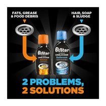 Buster Bathroom Plughole Unblocker 3 Doses 900ml