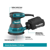 Makita Random Orbit Sander 125mm 300W 240V