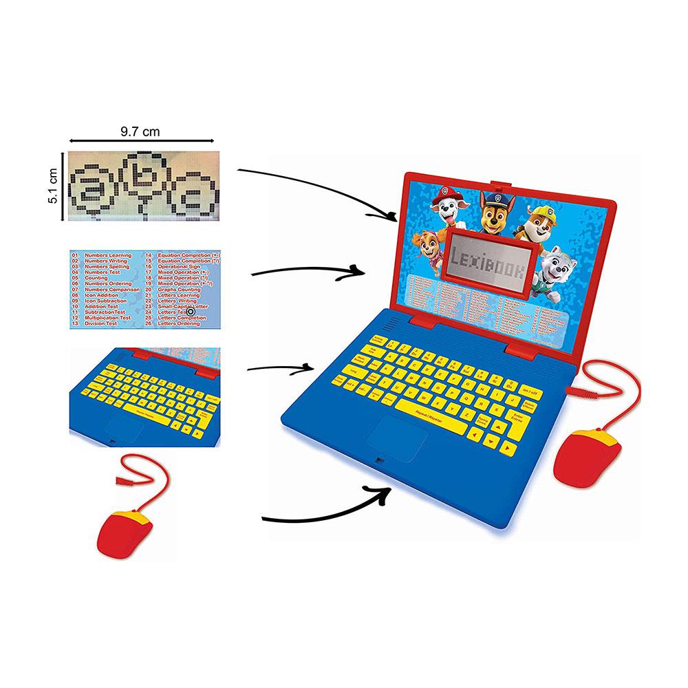 Lexibook Paw Patrol Bilingual Educational Laptop With 124 Activites - Multicolour