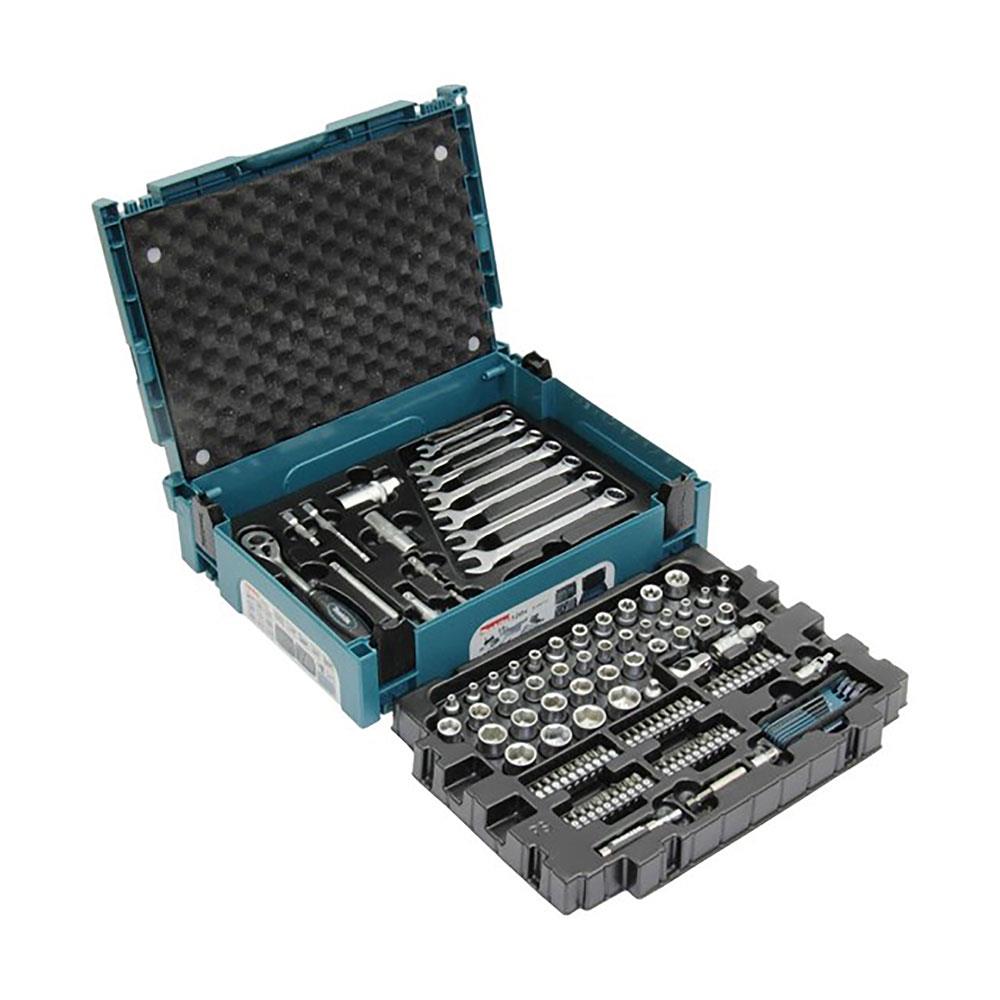 Makita General Maintenance Hand Tools Kit Spanner Socket Screwdriver Set In Makpac Case - 120 Piece