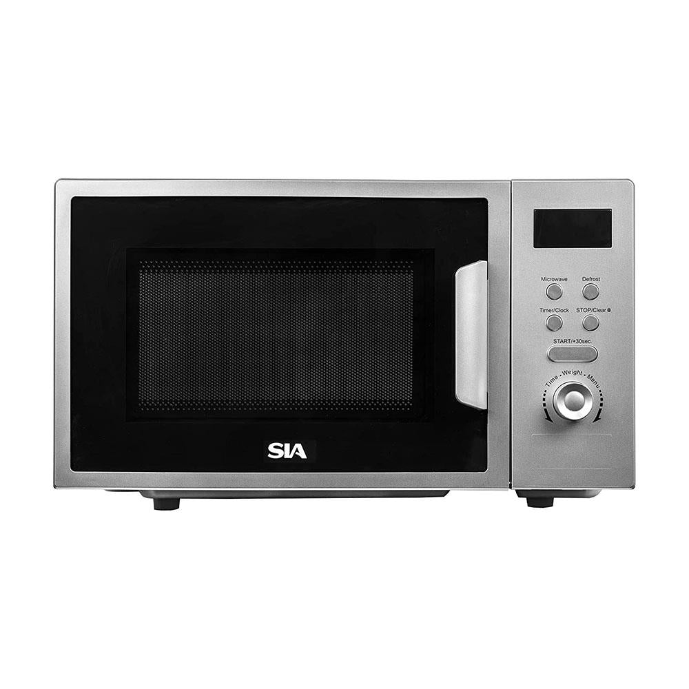 SIA Digital Freestanding Microwave 5 Power Levels 700W 20 Liters - Silver