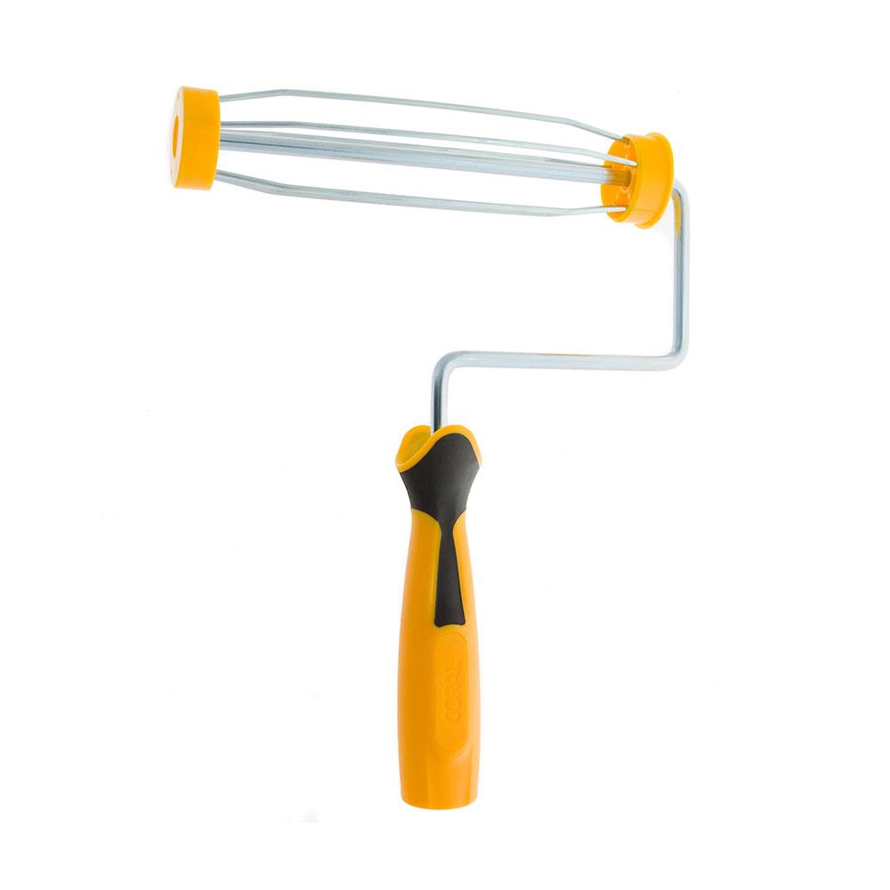 Coral Easy Coater 9 Inch Paint Roller Frame With Soft Grip Handle And Cage Design - Yellow