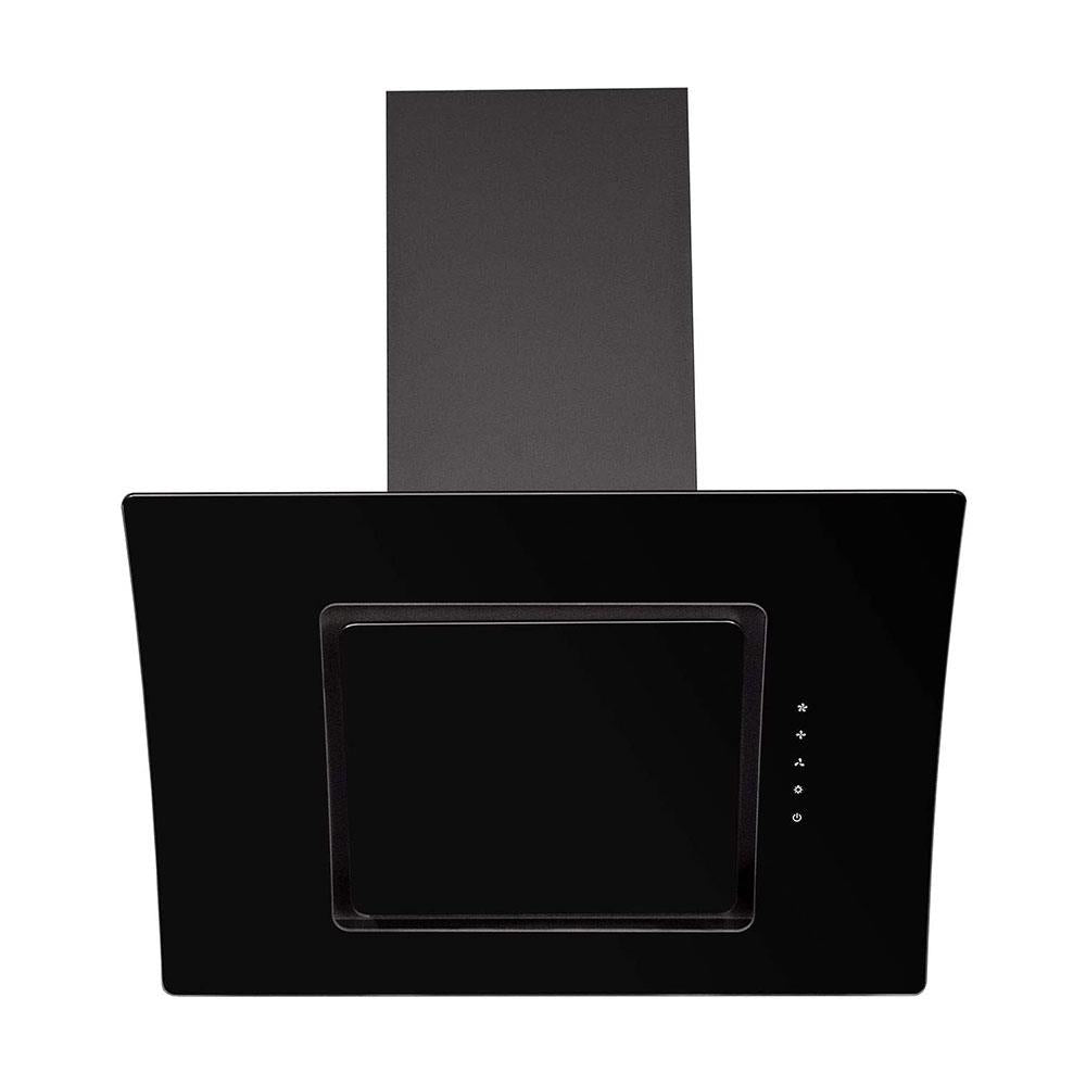 SIA Curved Glass Touch Control Angled Chimney Cooker Hood Kitchen Extractor Fan With LED Lights - Black Secondary image