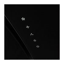 SIA Curved Glass Touch Control Angled Chimney Cooker Hood Kitchen Extractor Fan With LED Lights - Black